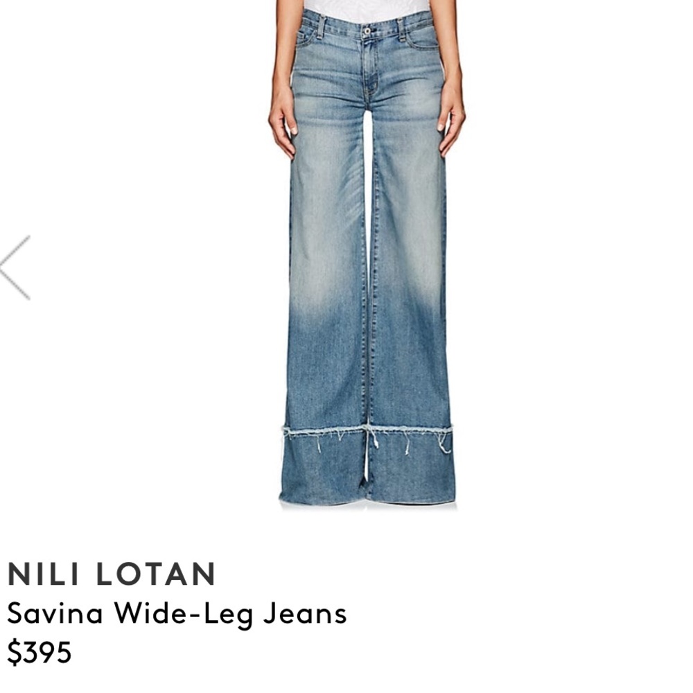 Nili Lotan Blue Wide-Leg Jeans